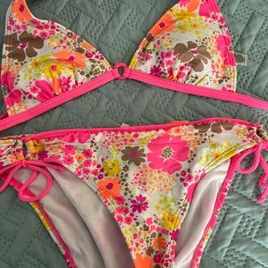 Womens swimsuit red camel brand . Top sz m, bottom sz lg